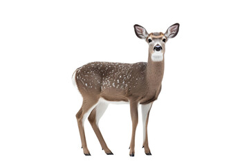 White Tailed Deer Isolated on transparent background. Generative Ai