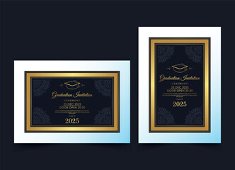 Elegant dark graduation invitation template