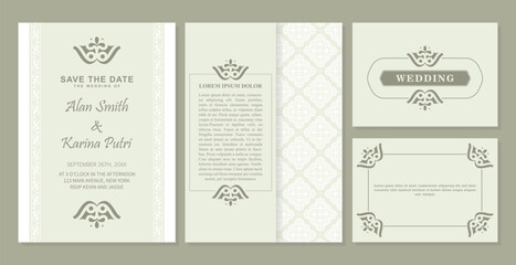 Fototapeta premium Vintage wedding invitation with pattern motif