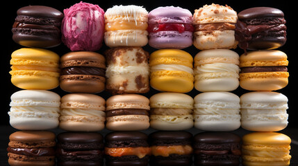 macaroons on a wooden table HD 8K wallpaper Stock Photographic Image 