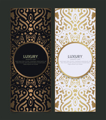 Luxury mandala decorative card in gold color