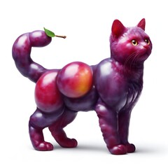 Cat with body made of grapes version 3