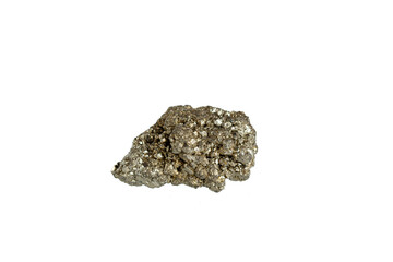 pyrite garnet mineral stone macro on white background