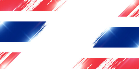 Thailand Flag in Brush Paint Style with Shining Effect. National Thailand Flag