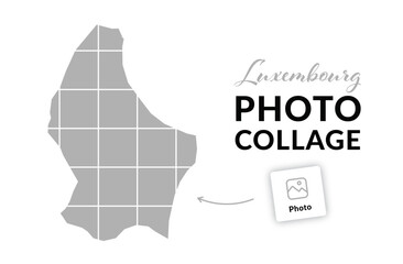 Luxembourg collage. Travel, trip, country photo concept. Grand Duchy of Luxembourg map collage. Vector	