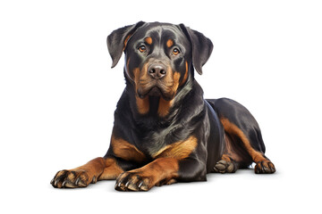 Obraz premium Image of rottweiler dog full shape on white background. Pet., Animals., Mammals.