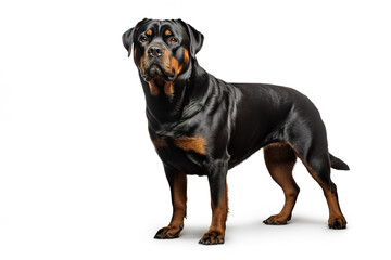 Obraz premium Image of rottweiler dog full shape on white background. Pet., Animals., Mammals.