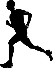 silhouette of running person