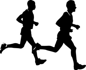 Fototapeta na wymiar silhouette of running person