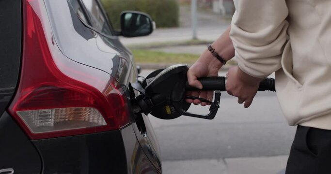 Refueling the car at petrol station