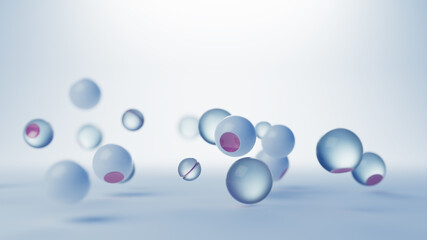 Background 3d abstraction from a group of layers of glass and plastic. 