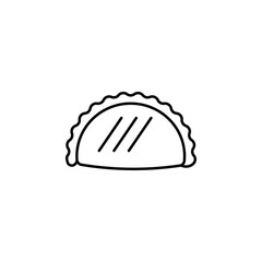 Pasty icon. Linear style sign for mobile concept and web design. Pasty symbol illustration.