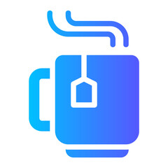 hot tea gradient icon