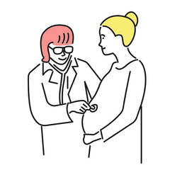 doctor examining a pregnant woman
