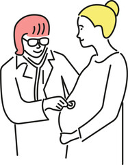 doctor examining a pregnant woman