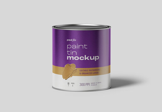 Paint Tin Bucket Mockup for Creative Design and Branding Projects