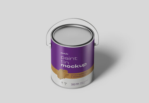 Paint Tin Bucket Mockup for Creative Design and Branding Projects