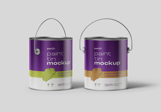 Paint Tin Bucket Mockup