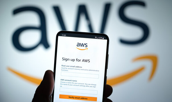 AWS Amazon Web Services - AWS website on mobile device