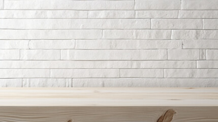Naklejka na ściany i meble Empty wooden white table