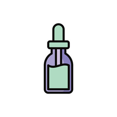 Dropper: bottle with pipette thin line icon. Beauty essence, serum or essential oil. Modern vector illustration for beauty shop.