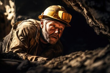 Photograph captures the essence of the profession of Miner - obrazy, fototapety, plakaty