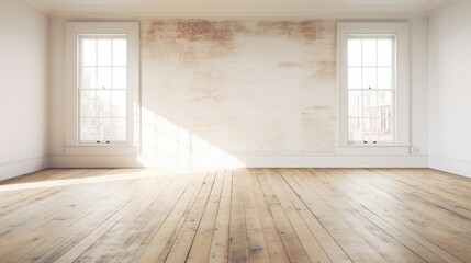Fototapeta na wymiar White-washed empty living room space AI generated illustration