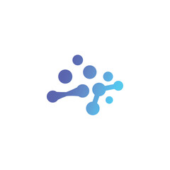 neuron brain logo icon with dots concept.