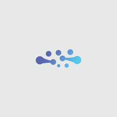 neuron brain logo icon with dots concept.