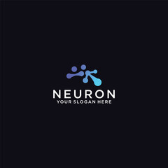 Fototapeta premium neuron brain logo icon with dots concept.