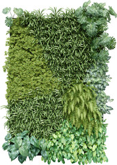 Realistic vertical garden. 3d rendering of isolated objects.