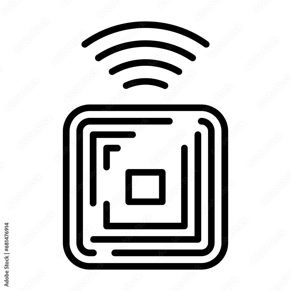 Sticker rfid chip icon