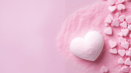 Walentynkowe gładkie pastelowe tło dla zakochanych par - miłość w powietrzu pełna serc.  Wzór do projektu baneru - obrazy, fototapety, plakaty