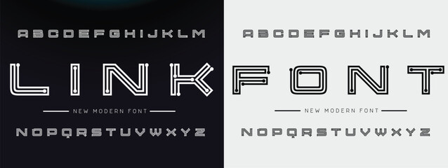 Abstract minimal future alphabet fonts. simple typography sport future creative font . vector illustrator - obrazy, fototapety, plakaty
