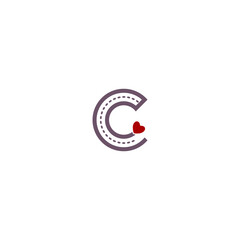 Transport Logo On Letter C Template isolated on white background