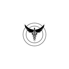 Caduceus icon isolated on white background