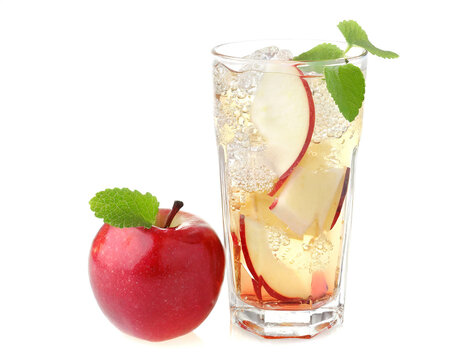 Apple spritzer isolated on white background, cutout 