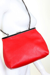 modern elegant women's handbag made of natural material