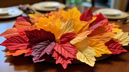 Red and orange autumn leaves background. Outdoor. Colorful backround image of fallen autumn leaves perfect for seasonal use.
