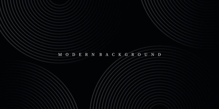 Futuristic abstract background. Geometric circle line design. Modern black line pattern background. Black background	