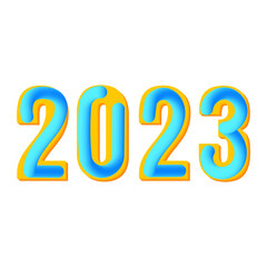 2023 Happy New Year Text Typography Design 3d embossed Vector Illustration