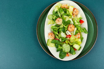 Delicious shrimp salad with shrimp.