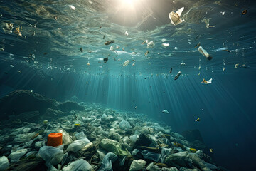 Plastic waste and the ecological effect in the ocean. 