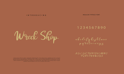 Handwritten Script font. Hand drawn brush style modern calligraphy cursive typeface. Hand Lettering and Custom Typography alphabet for Designs: Logo, Greeting Cards, Poster. Vector Brush type set.
