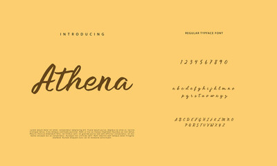 Handwritten Script font. Hand drawn brush style modern calligraphy cursive typeface. Hand Lettering and Custom Typography alphabet for Designs: Logo, Greeting Cards, Poster. Vector Brush type set.
