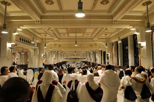 Medina, Saudi Arabia. Maintenance workers clean the Prophet&rsquo;s Mosque (Nabawi Mosque), which contains the tomb of the Prophet Muhammad, may God bless him and grant him peace.