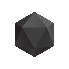 Vector illustration of an icosahedron with a gradient for game, icon, packagingdesign, logo, mobile, ui, web. Platonic solid. Minimalist style.