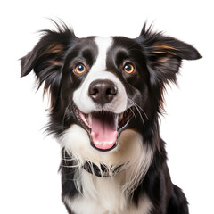 Portrait of happy dog isolated ​​on white background