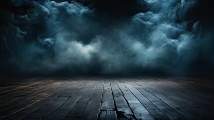 Dark Chestnut Floor with Blue Smoke Background