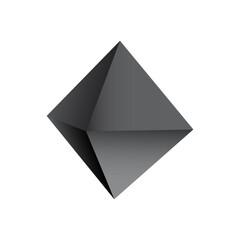 Octahedron vector illustration on a white background with a gradient for games, icons, packaging designs, logo, mobile, ui, web. Platonic solid.